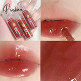 Cherry Pink Lip Plumper Gloss Crystal Jelly Oil Tint Korean Long-Lasting Waterproof Lipstick Lips