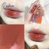 Cherry Pink Lip Plumper Gloss Crystal Jelly Oil Tint Korean Long-Lasting Waterproof Lipstick Lips