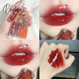 Cherry Pink Lip Plumper Gloss Crystal Jelly Oil Tint Korean Long-Lasting Waterproof Lipstick Lips