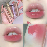 Cherry Pink Lip Plumper Gloss Crystal Jelly Oil Tint Korean Long-Lasting Waterproof Lipstick Lips