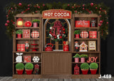 Christmas Backdrop Winter Snow Gift Hot Cocoa Bar Forest Tree Farm Family Portrait Photography