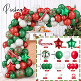 Christmas Balloon Green Gold Red Garland Arch Kit Candy Balloons Star Foil New Year Christma Party