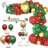 Christmas Balloon Green Gold Red Garland Arch Kit Candy Balloons Star Foil New Year Christma Party