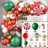 Christmas Balloon Green Gold Red Garland Arch Kit Candy Balloons Star Foil New Year Christma Party