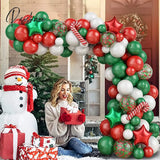 Christmas Balloon Green Gold Red Garland Arch Kit Candy Balloons Star Foil New Year Christma Party