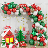 Christmas Balloon Green Gold Red Garland Arch Kit Candy Balloons Star Foil Balloons New Year Christma Party Decorations