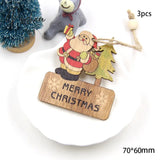 Christmas Crafts 3Pcs/4Pcs Star Printed Wooden Pendant Ornaments Xmas Tree Ornament Diy Wood Kids