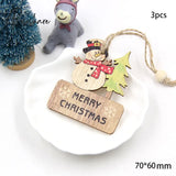 Christmas Crafts 3Pcs/4Pcs Star Printed Wooden Pendant Ornaments Xmas Tree Ornament Diy Wood Kids