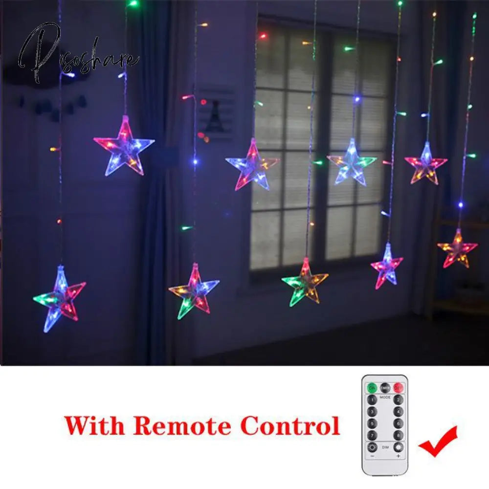 Christmas Decor String Garland Curtain Light Led For Wedding Home Tree Ornament Navidad Xmas Gift