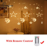 Christmas Decor String Garland Curtain Light Led For Wedding Home Tree Ornament Navidad Xmas Gift