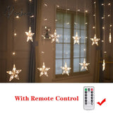 Christmas Decor String Garland Curtain Light Led For Wedding Home Tree Ornament Navidad Xmas Gift