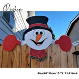 Christmas Decoration Fence Peeker Santa Snowman Dwarf 2023 Diy Garden Yard Outdoor Art Sign Funny