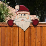 Christmas Decoration Fence Peeker Santa Snowman Dwarf 2023 Diy Garden Yard Outdoor Art Sign Funny