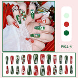 Christmas False Nail Manicure Acrylic Artificial Decor Press On Nails Snowflake Gingerbread Man