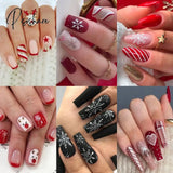 Christmas False Nail Manicure Acrylic Artificial Decor Press On Nails Snowflake Gingerbread Man