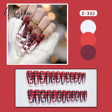 Christmas False Nail Manicure Acrylic Artificial Decor Press On Nails Snowflake Gingerbread Man