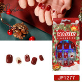 Christmas False Nail Manicure Acrylic Artificial Decor Press On Nails Snowflake Gingerbread Man