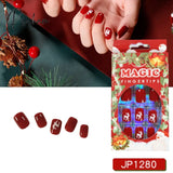 Christmas False Nail Manicure Acrylic Artificial Decor Press On Nails Snowflake Gingerbread Man