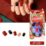 Christmas False Nail Manicure Acrylic Artificial Decor Press On Nails Snowflake Gingerbread Man