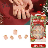 Christmas False Nail Manicure Acrylic Artificial Decor Press On Nails Snowflake Gingerbread Man