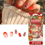 Christmas False Nail Manicure Acrylic Artificial Decor Press On Nails Snowflake Gingerbread Man