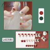 Christmas False Nail Manicure Acrylic Artificial Decor Press On Nails Snowflake Gingerbread Man