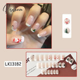 Christmas False Nail Manicure Acrylic Artificial Decor Press On Nails Snowflake Gingerbread Man