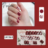 Christmas False Nail Manicure Acrylic Artificial Decor Press On Nails Snowflake Gingerbread Man