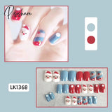 Christmas False Nail Manicure Acrylic Artificial Decor Press On Nails Snowflake Gingerbread Man