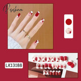 Christmas False Nail Manicure Acrylic Artificial Decor Press On Nails Snowflake Gingerbread Man