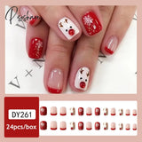 Christmas False Nail Manicure Acrylic Artificial Decor Press On Nails Snowflake Gingerbread Man