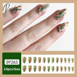 Christmas False Nail Manicure Acrylic Artificial Decor Press On Nails Snowflake Gingerbread Man