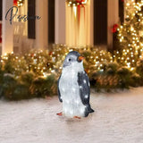 Christmas Garden Decoration Penguin Lights Acrylic Led Lamp Stake Outdoor Lawn Sculptures Light