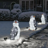 Christmas Garden Decoration Penguin Lights Acrylic Led Lamp Stake Outdoor Lawn Sculptures Light