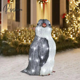 Christmas Garden Decoration Penguin Lights Acrylic Led Lamp Stake Outdoor Lawn Sculptures Light