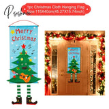 Christmas Hanging Flag Merry Outdoor Ornaments Decorations For Home Santa Claus Door Banner Xams