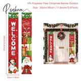 Christmas Hanging Flag Merry Outdoor Ornaments Decorations For Home Santa Claus Door Banner Xams