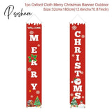 Christmas Hanging Flag Merry Outdoor Ornaments Decorations For Home Santa Claus Door Banner Xams