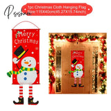 Christmas Hanging Flag Merry Outdoor Ornaments Decorations For Home Santa Claus Door Banner Xams