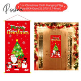 Christmas Hanging Flag Merry Outdoor Ornaments Decorations For Home Santa Claus Door Banner Xams