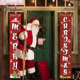 Christmas Hanging Flag Merry Outdoor Ornaments Decorations For Home Santa Claus Door Banner Xams