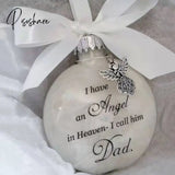 Christmas Ornament Feather Ball Angel In Heaven Decor Memorial Durable Father /Mom/Sister/Brother