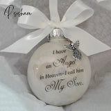 Christmas Ornament Feather Ball Angel In Heaven Decor Memorial Durable Father /Mom/Sister/Brother