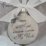 Christmas Ornament Feather Ball Angel In Heaven Decor Memorial Durable Father /Mom/Sister/Brother