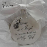 Christmas Ornament Feather Ball Angel In Heaven Decor Memorial Durable Father /Mom/Sister/Brother