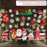 Christmas Window Sticker Merry Decorations For Home Cristmas Ornament Xmas Navidad Natal Gifts New