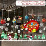 Christmas Window Sticker Merry Decorations For Home Cristmas Ornament Xmas Navidad Natal Gifts New