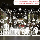 Christmas Window Sticker Merry Decorations For Home Cristmas Ornament Xmas Navidad Natal Gifts New