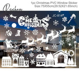 Christmas Window Sticker Merry Decorations For Home Cristmas Ornament Xmas Navidad Natal Gifts New