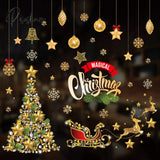 Christmas Window Sticker Merry Decorations For Home Xmas Navidad Natal Noel Gift Ornament New Year